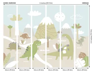 Origin Murals Children's Dinosaur Land Natural Matt Smooth Paste the Wall 300cm wide x 240cm high