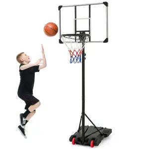 Costway Portable Basketball Hoop Height Adjustable Indoor Outdoor Basketball Stand