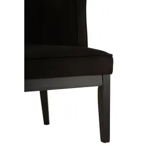 Interiors by Premier Black Velvet Chair, Supportive Backrest Lounge Chair, Velvet Accent Chair, Space-Saving