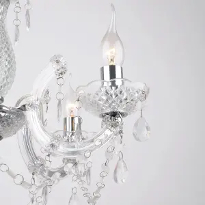 Matteo 5-Light Chrome Chandelier With Smoked Acrylic Shades - Energy Class A