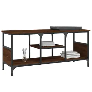 Berkfield TV Cabinet Brown Oak 100x35x45 cm Engineered Wood&Iron