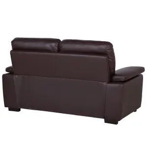 2 Seater Faux Leather Sofa Brown VOGAR