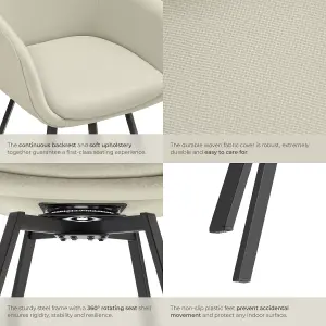 Dining Chair Alicon - padded swivel armchair with continuous backrest - greige