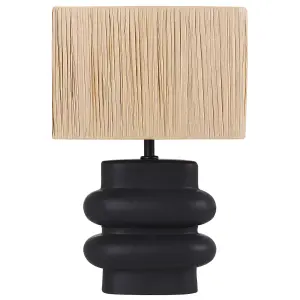 Beliani Boho Ceramic Table Lamp Black JUDY