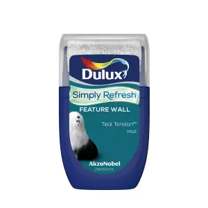 Dulux One coat Teal tension Matt Emulsion paint, 30ml