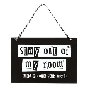 Something Different Stay Out Of My Room Hanging Plaque Black/White (One Size)