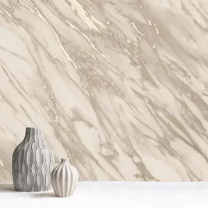 Rasch Realistic Marble Effect Metallic Shimmer Smooth Wallpaper Feature Wall Natural 284385