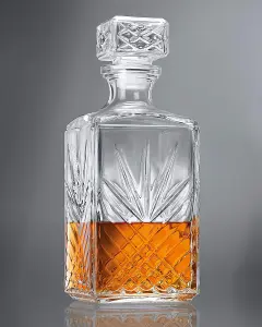 1 Litre Cut Glass Square Decanter