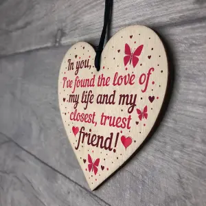 Red Ocean Anniversary Gift Valentines Gift for Him Her Boyfriend Girlfriend Wooden Heart Keepsake Plaque