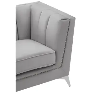 Interiors by Premier Hansa Two Seat Grey Velvet Sofa