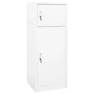 Berkfield Saddle Cabinet White 53x53x140 cm Steel