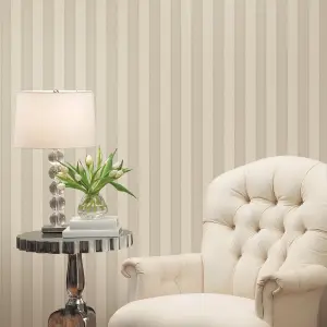 Galerie Ornamenta 2 Light Beige Classic Stripe Embossed Wallpaper