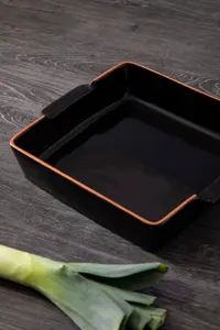 Interiors by Premier Calisto Square Black Glazed Baking Dish