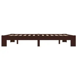 Berkfield Bed Frame Dark Brown Solid Pine Wood 180x200 cm 6FT Super King