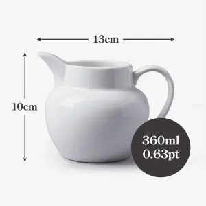 WM Bartleet & Sons Porcelain Round Bellied Milk Jug, 360ml