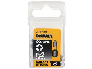 DEWALT DT7387T-QZ Extreme Impact Torsion Bits PZ2 x 25mm (Pack 5) DEWDT7387TQZ