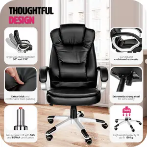 tectake Office chair Zulu - desk chair computer chair - black