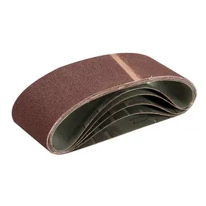 5 PACK Premium 75mm x 533mm 60 Grit Sanding Belts Aluminium Oxide Cloth Backed