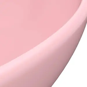 vidaXL Luxury Basin Oval-shaped Matt Pink 40x33 cm Ceramic