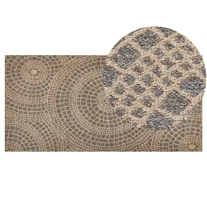 Jute Area Rug 80 x 150 cm Beige and Grey ARIBA