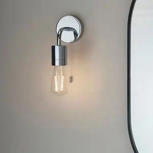 Luminosa Caserta Bathroom Metal Wall Lamp, Chrome Plate, IP44