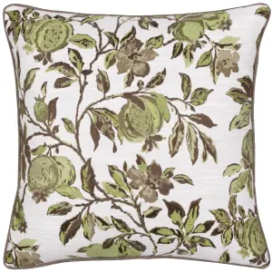 Wylder Pomegranate Floral Jacquard Feather Rich Cushion