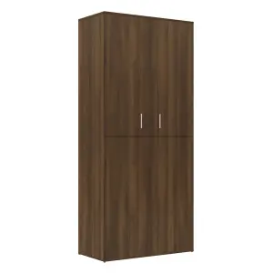 Shoe Cabinet Brown Oak 80x39x178 cm Engineered Wood