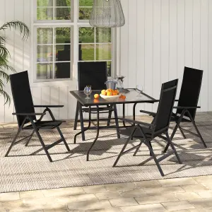 Costway Set of 2 Patio Folding Chairs Outdoor 7-Position Adjustable Reclining Chairs w/ Padded Seat