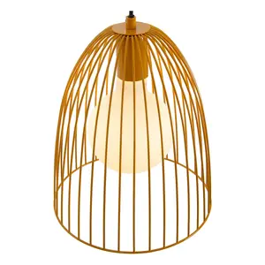 Lucide Macarons Retro Pendant Light 24.5cm- 1xE27 - Ocher Yellow