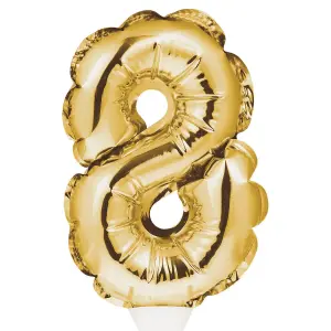 Creative Party 8 Balloon Cake Topper Gold (One Size)