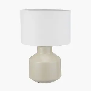 Cream Crackle Effect Table Lamp