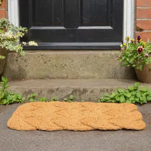 Nicola Spring Natural Coir Knotted Door Mat - 68cm x 43cm