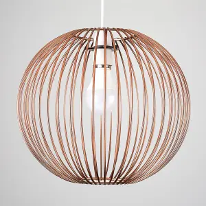 ValueLights Faraday Copper Ceiling Pendant Shade and B22 Pear LED 4W Warm White 2700K Bulb