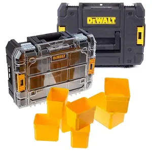 Dewalt DWST1-70703 TStak II + DWST1-71194 TStak Clear Lid Stackable Tool Boxes