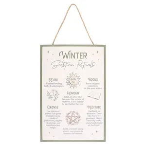 Something Different Winter Solstice Rituals MDF Hanging Sign White/Pink (One Size)