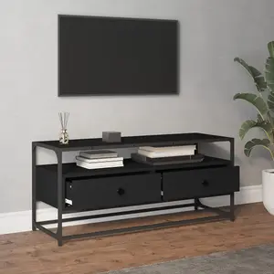 Berkfield TV Cabinet Black 100x35x45 cm Engineered Wood