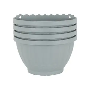 Wham Set 4 Etruscan 30cm Plastic Wall Basket Soft Grey