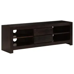 Berkfield TV Cabinet Solid Acacia Wood 120x30x40 cm Dark Brown