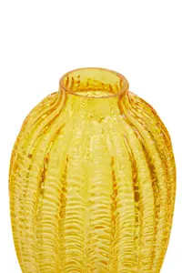 Interiors by Premier Bionda Large Yellow Glass Vase