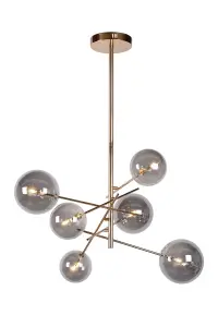 Lucide Alara Modern Pendant light 72cm - LED - G4 - 6x1,5W 2700K - Gold