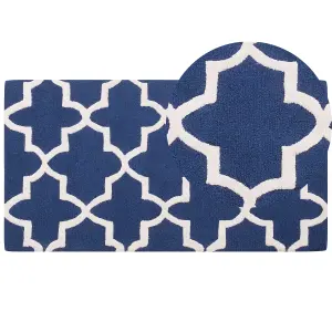 Wool Area Rug 80 x 150 cm Blue SILVAN