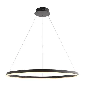 Luminosa Staten Integrated Led Pendant Light Matt Black, White Silicone