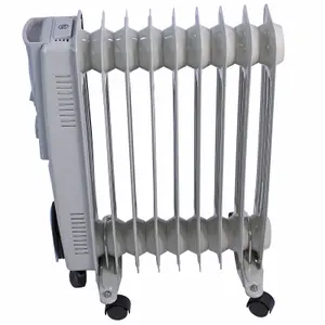 Oil Filled Portable Radiator 2000W Electric Heater 9 Fins 3 settings Thermostat