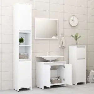 Berkfield 3 Piece Bathroom Furniture Set White Engineered Wood