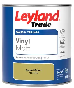 Leyland Trade Vinyl Matt Walls & Ceilings Emulsion Paint Secret Safari (PPG1110-4) 1L