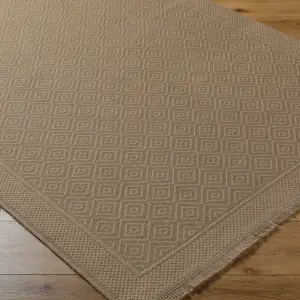 ESHA Machine Washable Jute Boho Area Rug 118 x 170 cm