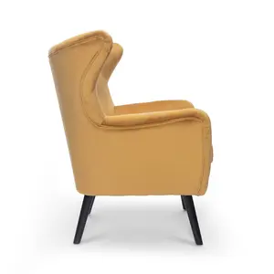 Velvet Gold Brianna Accent Wingback Chair