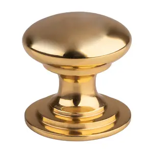 Carlisle Brass Polished Brass Victorian Cupboard Knob 38mm Polished Brass (M47C)