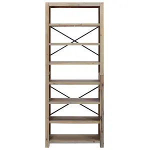 Berkfield 7-Tier Bookcase 80x30x200 cm Solid Wood Acacia