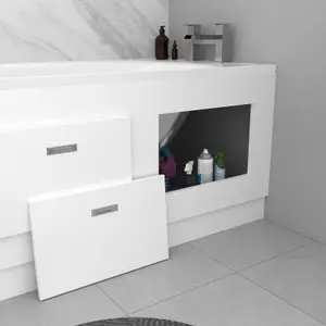 Nes Home White 1800mm Magnetic Door Durable PVC Front Bath Panel